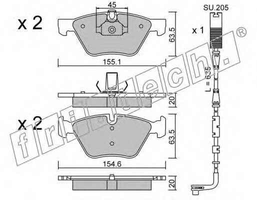 fri.tech. 573.3W Brake Pad Set, disc brake